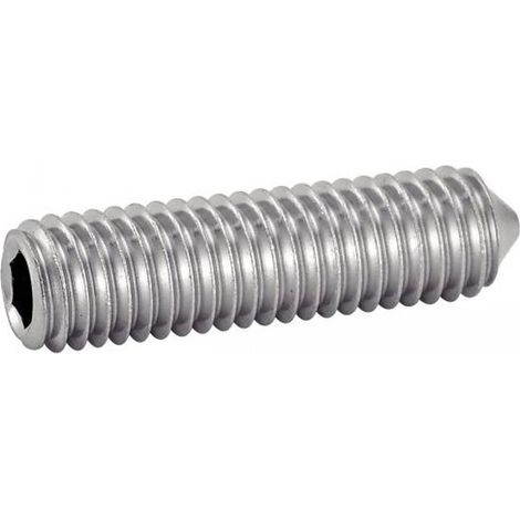 100 Vis Sans Tête Six Pans Creux Bout Pointeau 4 x 8 mm - ISO 4027 - Inox A4 - D-Work