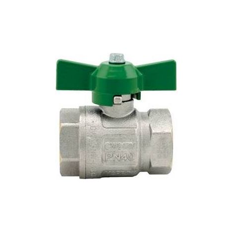 VALVOLA A SFERA IDEAL DVGW FF  PASSAGGIO TOTALE CON FARFALLA Misura: 3/4" (DN 20) 40 bar / 580 psi