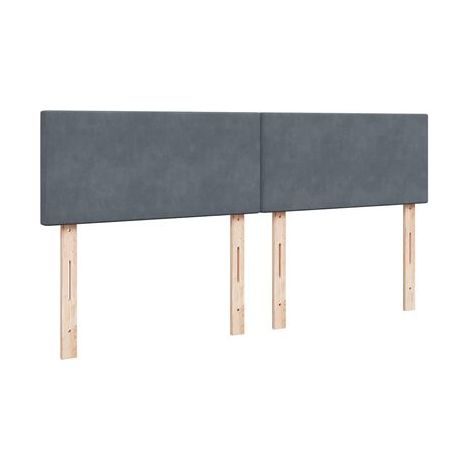 Sommier et matelas style Snowco, gris foncé, 200 × 200 cm, en velours, velours doux et confortable, idéal chambre à coucher, style moderne, montage simple (1/5)