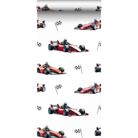 papier peint voitures de course rouge, noir et blanc - Sanders & Sanders (1/4)