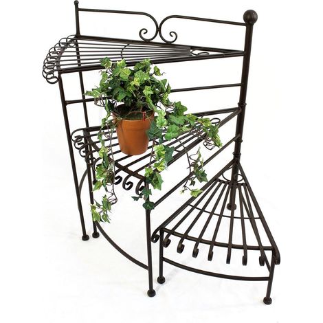 DanDiBo Blumentreppe Metall 64 cm Blumenständer mit 3 Ablagen DY12020 Pflanzenständer Blumenbank Blumenhocker Blumensäule Blumenregal (1/5)