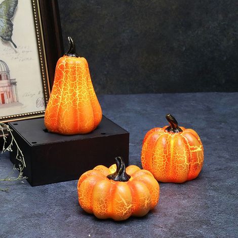 Lanterne Citrouille LED Halloween en Résine - Décoration et Accessoire de Déguisement (1/4)