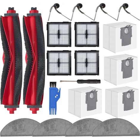 Kit Accessoires Robot Aspirateur - 20 Pièces - Caoutchouc et Microfibre - Filtre HEPA et Brosse - Pour Roborock Q10 X5 (1/5)