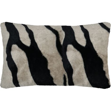 Coussin imprimé zèbre Taupe 50x80 cm