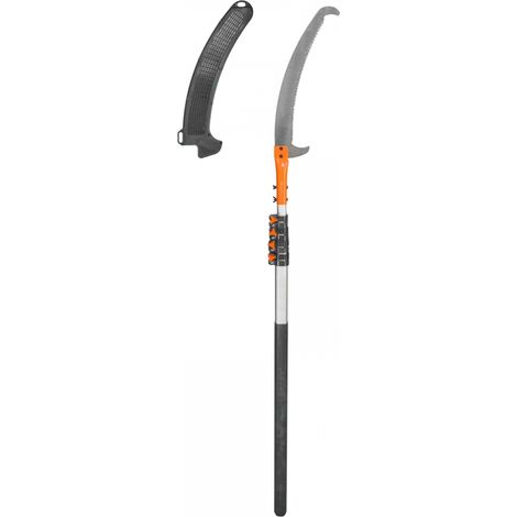 Gt Garden – Scie d'élagage télescopique 550 cm – Lame incurvée en acier SK5 – Manche anti-dérapant – Coupe rapide et efficace (1/4)