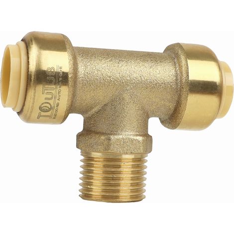 Raccordo in ottone a T, filettatura maschio 15 x 21, Ø15 mm - Boutté
