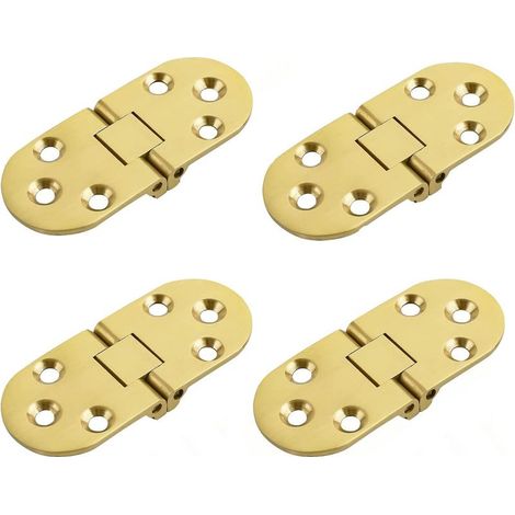 Charnières de Table Pliantes Connecteur Rabattable Montage de Meubles en Inox Pliant de 180 Degrés, 2mm d’Épaisseur, Finition de Chrome en Acier Inoxydable, 4 Pcs or (1/5)