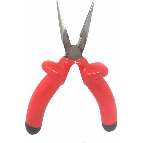 Pinza a becco dritto 6'' in acciaio al carbonio con becco impugnatura in gomma antiscivolo 170 mm (1/2)