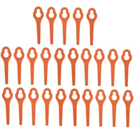 25 High Strength ABS Plastic Mower Blades, Lawn Cutting Tool, Orange Replacement Parts for String Trimmer (1/5)