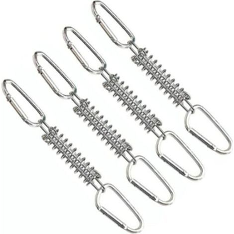 4 Pièces Ressort de Traction Boucle Ressort Tension Fixation Store, avec 8 Mousquetons, Voile D'ombrage Fixations Accessoires en Acier Inoxydable pour Tentes Auvents Camping (1/5)