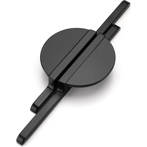 Tiradores para armarios, tiradores de puerta en forma de media luna, orificio central trasero de 6,35 cm (2-1/2"), paquete de 2 (negro) (1/5)