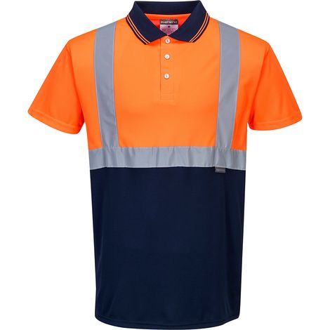 Polo ad alta visibilità bicolore Portwest Arancione / Marina XS (1/2)