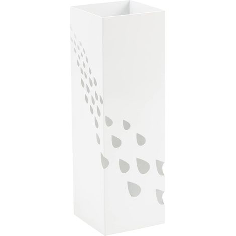King Home WHITE DROPS SQUARE UMBRELLA STAND aus lackiertem Metall 15.5x15.5x49h cm (1/4)