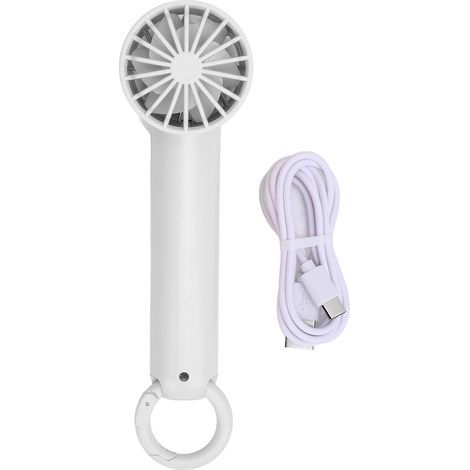 Tragbarer Taschenventilator mit 5 Geschwindigkeitsstufen, Digitalanzeige, Halbleiterkühlung, leisem Betrieb, Weiß (1/5)