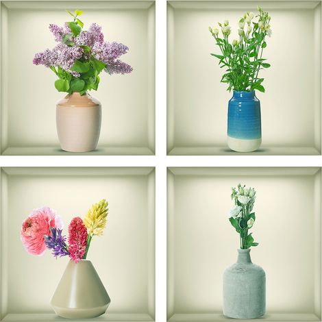 3DStickers muraux en forme de vase représentant des plantes et des fleurs3030 cm (1/5)