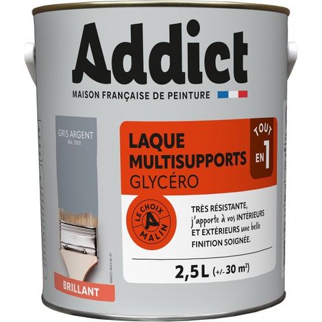 Glänzende Glykär-Lackfarbe 2,5 Liter Mineralgrau - Addict