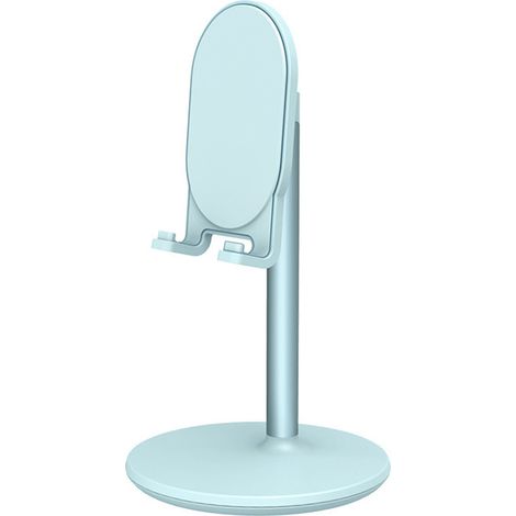 Support Téléphone - Tige Aluminium - Base Lestée - Réglable 0° à 45° - Hauteur Ajustable - Pour Smartphone et Tablette 4 à 12 Pouces - 1 Pièce (1/5)