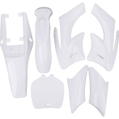 Kit di carenatura in plastica antiurto da 7 pezzi, parafango di ricambio per moto Apollo Orion Dirt Bike cinese a 2 tempi 47cc 49cc bianco. (1/4)