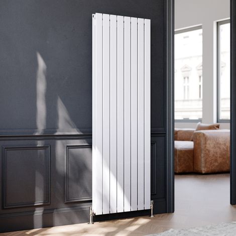 ELEGANT Vertical Column Designer Radiator Flat Panel 1800 x 608 mm White Double Central Heating (1/5)