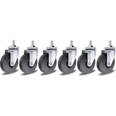 Beta Tools 3002 rotelle per mobili nere, set 6 pezzi