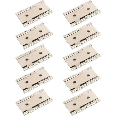 Charnières à double action pour portes et cloisons, lot de 10, en fer finition nickel, résistantes (1/5)