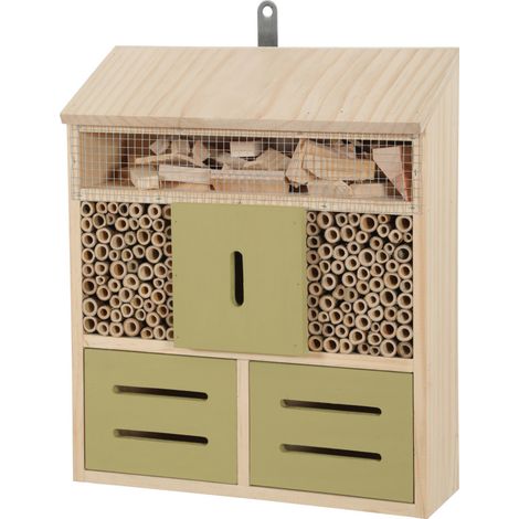 Hôtel pour insectes L, 30 x 10 x Hauteur 35.5 cm, insectes - animallparadise