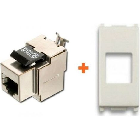 Keystone presa rete schermata cat.5e stp rj45 compatibile Vimar Plana bianca