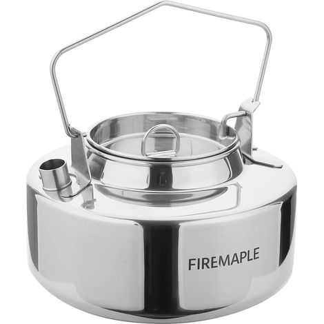1,5L Bouilloire de Camping Portable en Acier Inoxydable pour Cafetières et Théières Camping en Plein Air Randonnée Ultra-léger (1/5)