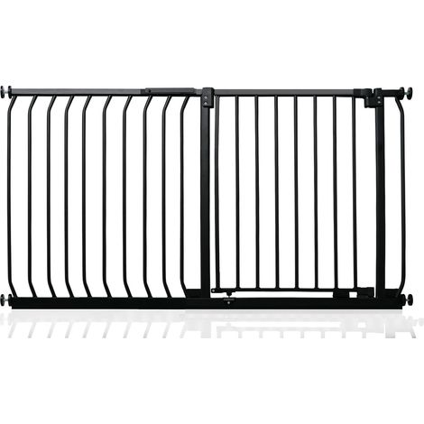 Safetots Elite Pressure Safety Gate, 125cm - 134cm, Matt Black, Pressure Fit Stair Gate