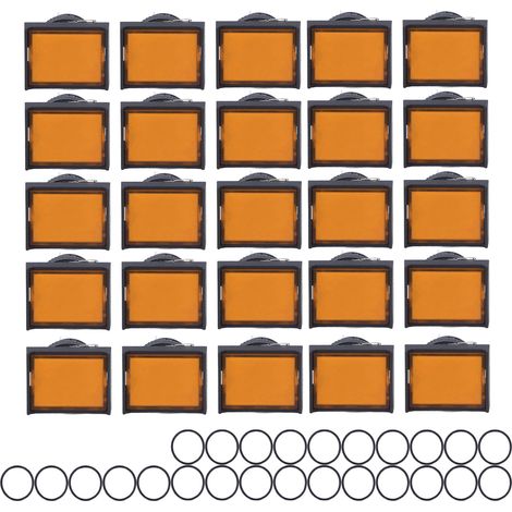 25 Interrupteurs à Bouton-Poussoir Momentanés Auto-Blocants Rectangulaires Lumineux 12V BEMLA1611DSJ 16mm (Jaune) (1/5)