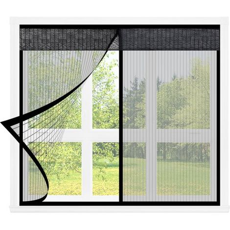 Zanzariere magnetiche per porte e finestre con magneti，Zanzariere magnetiche per porte con telaio completo，Montaggio con velcro，100x120 cm (1/5)