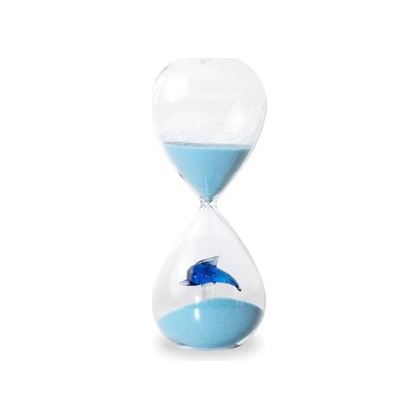 WD LifeStyle Clessidra in Vetro Borosilicato con Decoro interno Delfino Azzurro (1/2)