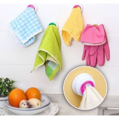 Pince à serviette de nettoyage, support pour gant de toilette, crochet pour cuisine, salle de bain, toilettes (1/5)