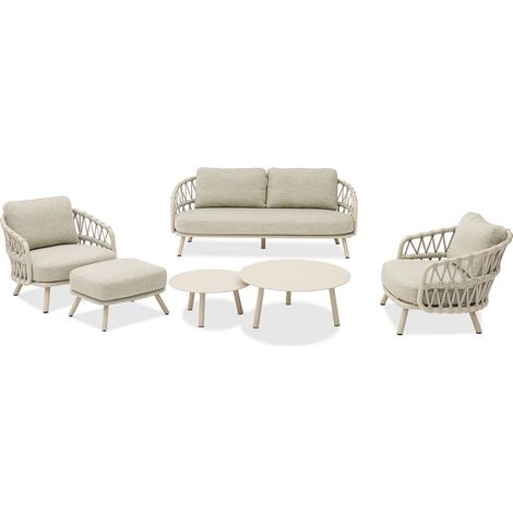 Conjunto de muebles de jardín Coffee Harbor Zumm, aluminio beige claro, Homms (1/5)