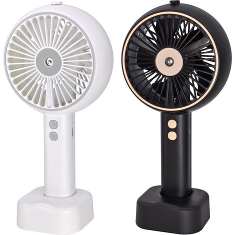 Ventilateur Portable Rechargeable avec nébuliseur, Couleurs Assorties Blanc ou Noir, Unique (1/5)