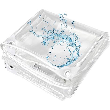 Bâche de protection imperméable en PVC transparent, 4 m x 1 m, pour plantes et mobilier de jardin. Résistante au froid, à la pluie et au gel. (1/5)