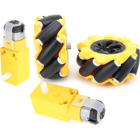 Roue Mecanum pour moteur à engrenages TT, pièces détachées et accessoires pour voitures robotisées intelligentes, composants de jouets à monter soi-même, 80 mm (1/5)