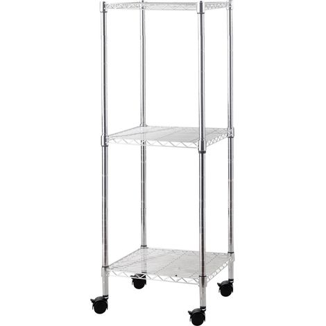 SCAFFALE BRIXO MANHATTAN 3 PIANI 35x35x90H Cm CON RUOTE GIREVOLI