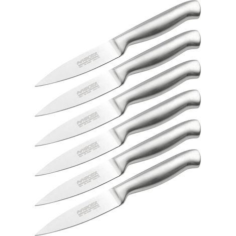 Ensemble de 6 Couteaux d'office en inox 20 cm en tout Nirosta Star