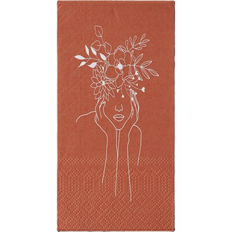 Eglo Servietten Belbari braun weiß 17 x 8 cm - 20er Pack Servietten (1/3)