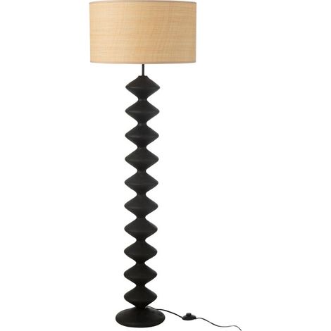 Lampadaire en Bois "Chenille" 156cm Noir (1/3)