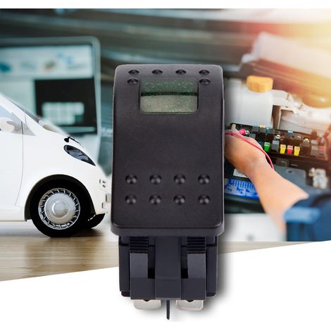 5 Stück DC 12V 4-poliger Wippschalter mit LED-Anzeige für Auto-, Boots- und Wohnwagenbatterien (grün) (1/5)