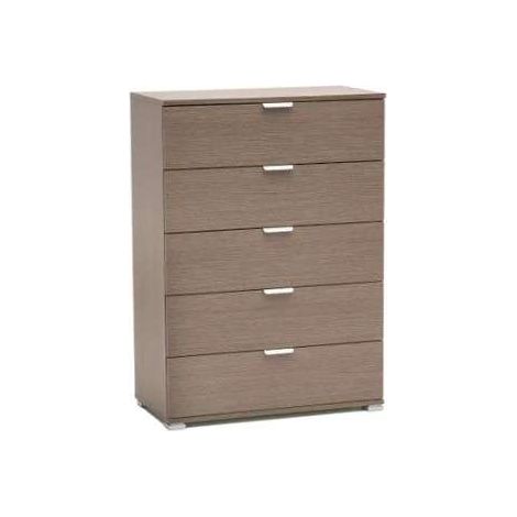 Cassettiera 5 cassetti rovere grigio già montato L75 H103 P38 - consegnato già montato (1/2)