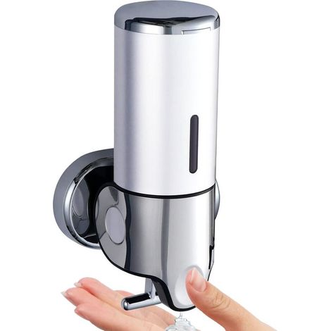 500ml Distributeur Savon, Distributeur Désinfectant pour Les Mains Mural, Distributeur Savon de Cuisine Manuel, Distributeur de Shampoing et Gel Douche, pour Hôtel de Toilette de Salle de Bain (1/5)