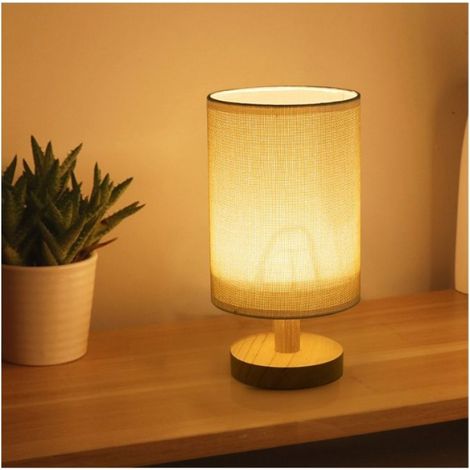1 Lampe de bureau,LED,Bois massif,Abat-jour contemporain,Chambre,Bureau (1/3)
