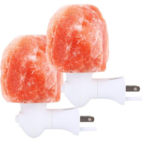 Lot de 2 lampes murales Veilleuses Prise pour Couloir Salle de Bain Chambre Lumière Chaude Décoration Minimaliste Sel Veilleuse avec Ampoules de Rechange Prise EU (1/5)