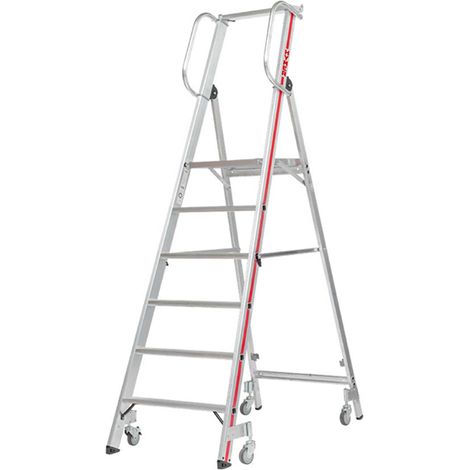 Mobile Stehleiter de 8 Stufen - Maximale Arbeitshöhe 3.85m - 8080/08-4P