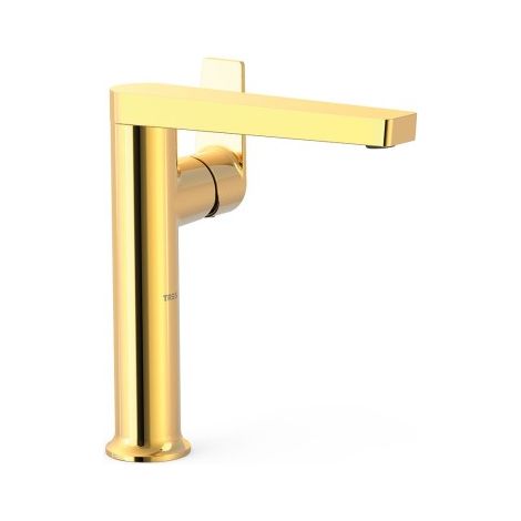Mitigeur haut avec manette latérale pour lavabo Project Or 24K - TRES 22164701OR