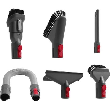 (Ensemble de 6 pièces) Embout plat pour aspirateur, compatible avec les modèles V7, V8, V10, V11, V12 et V15 : brosse pour matelas, brosse ronde, brosse douce et accessoires. (1/4)