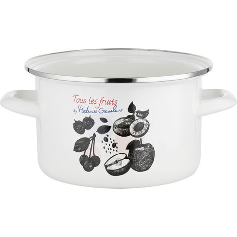 Vaso smaltato Emalia Polska Pleszew Fruits di Mateusz Gessler 18 cm 2,65 l